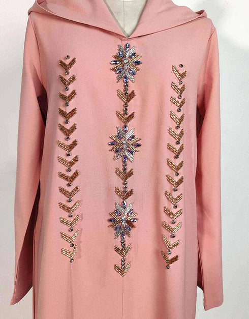Full sleeve Golden Embroidery pattern Maxi Dress