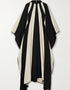 Black And White Fancy Soft Satin Silk Kaftan Back View
