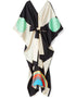 Beige And Black Fancy Soft Satin Silk Kaftan Back View