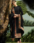 Black Pant style Straight Faux Georgette Salwar Kameez in Sequins Embroidery & Lace Work