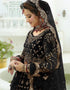 stylish black velvet designer party wear readymade salwar suit with black velvet ie-1070-black Close-up View