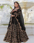 stylish black velvet designer party wear readymade salwar suit with black velvet ie-1070-black Front View