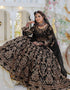 stylish black velvet designer party wear readymade salwar suit with black velvet ie-1070-black Back View