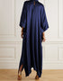 Navy Blue Heavy Designer Heavy Maxi Dress Closure View