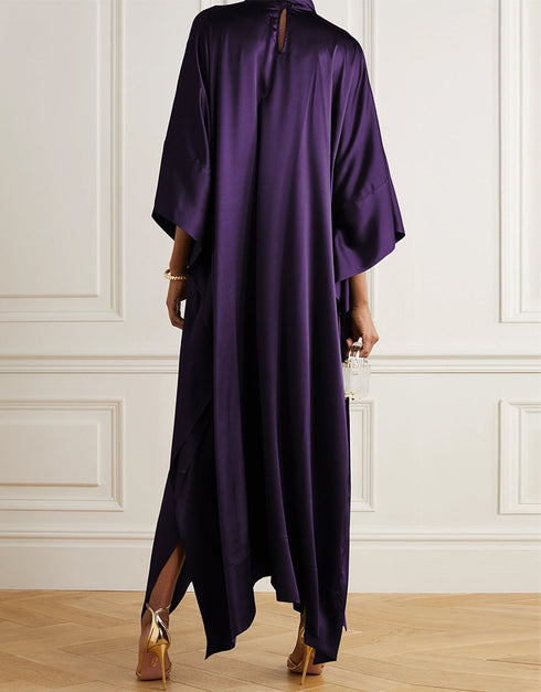 Purple Heavy Designer Heavy Maxi Dress Closure View