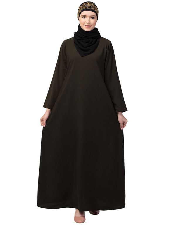 Dubai Flared casual abaya for its versatile design In the Shade of Olive