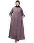 Muslim Abaya with a simple design and front opening In the Shade of Lt Purple