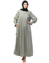 Modern Smoking sleeve abaya with pleats at the chest In the Shade Sage Green