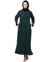 Chic Abaya with a coat collar and buttoned front in self-fabric In the Shade of Green
