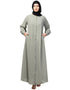 Modest Abaya with Round Neckline and A-line Silhouette for Daily Wear In the Color Sage Green