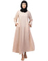 Islamic Abaya in a Round Neckline and A-line Style for Everyday Comfort In the Shade of Skin