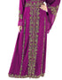Chic Purple Georgette Pearl Embroidery Kaftan