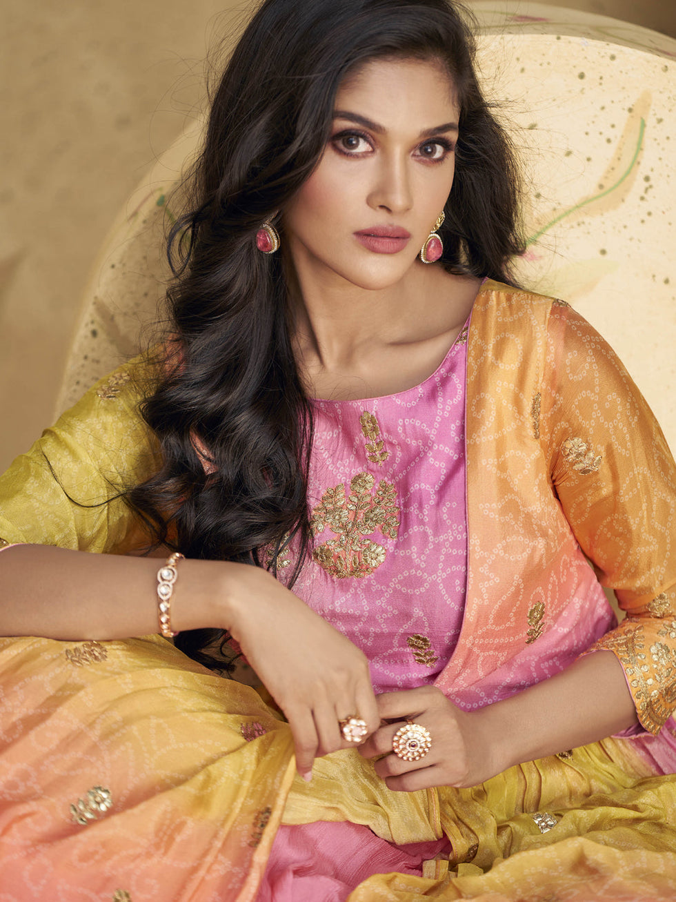 Green Classy Designer Readymade Georgette Anarkali Dress With Heavy Hand Work main image 1