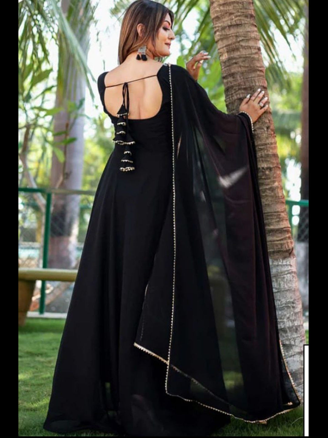 Grey Georgette Embroidered Anarkali Dress main image 0
