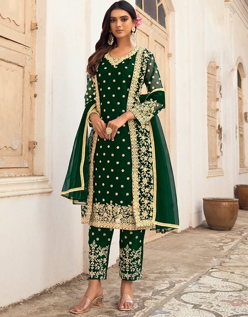 Shop Pure Silk Luxury Bridal Salwar Suit Dupatta Online USA UK UAE – Sunasa