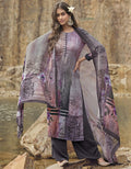 Dusty Pink Siya Crepe Digital Print Suit Palazzo main image 1