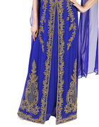 Modern Blue Georgette Pearl Embroidery Kaftan main image 0
