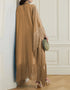 Royal Blue High Neck Style Fringed Kaftans