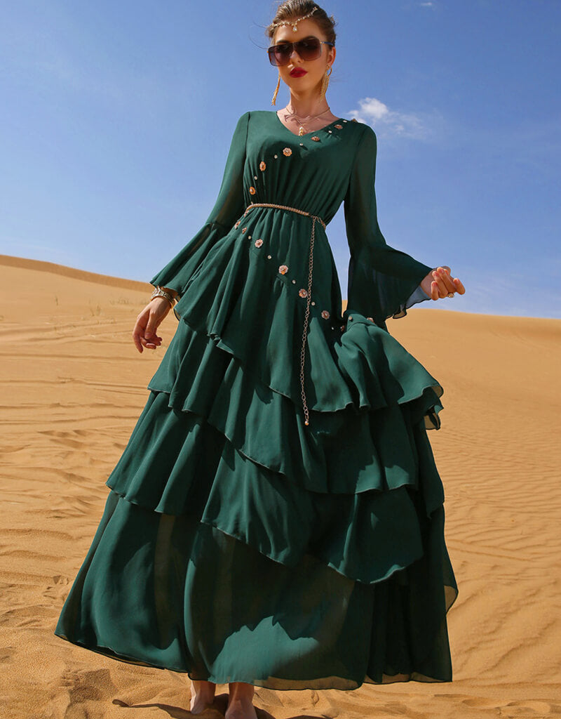 Moroccan Style Abaya Kaftan Floor Length Evening Dress For Women ...