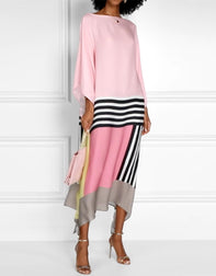 Baby Pink Soft Satin Silk Kaftan