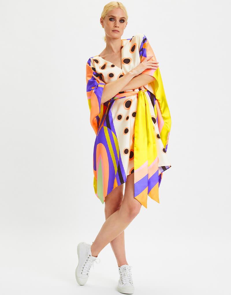 Silky Two-in-One Kaftan with Sash