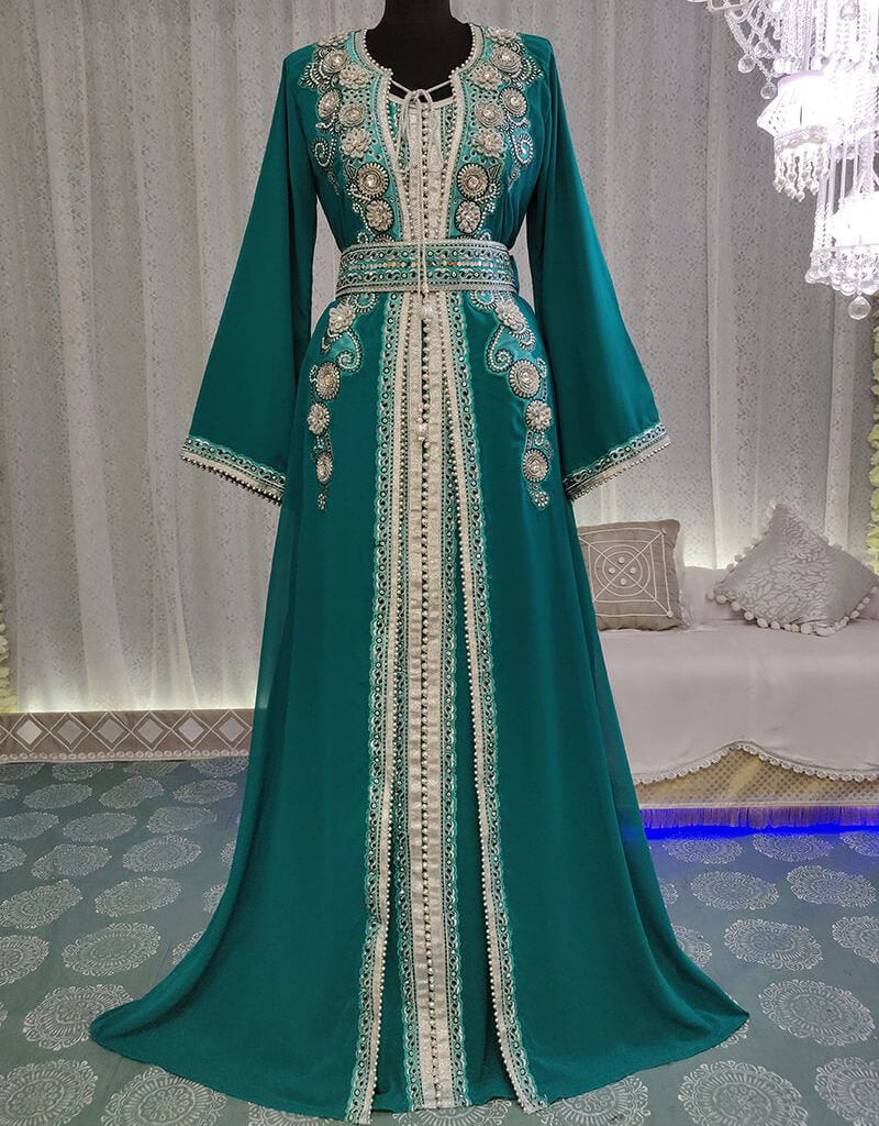 green prom dress ideas ZAPAKA Women Green Prom Dress with Slit Sequined A Line Tulle Spaghetti Straps Applique Corset Long Formal Dress, Green / US10 main image 1
