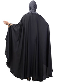 Muslimah Silver embroidered Irani Kaftan Black