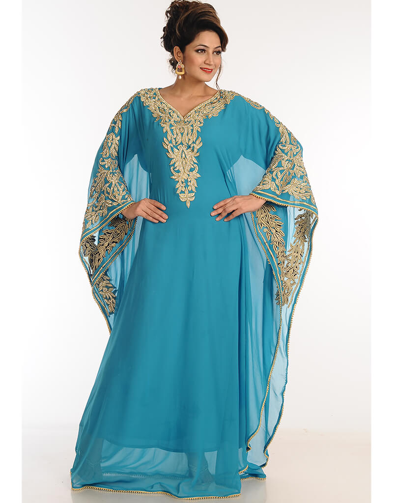 Chic Red Georgette Hand Zari Embroidery Farasha