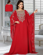 Beautiful Red Colored Georgette Heavy Farasha