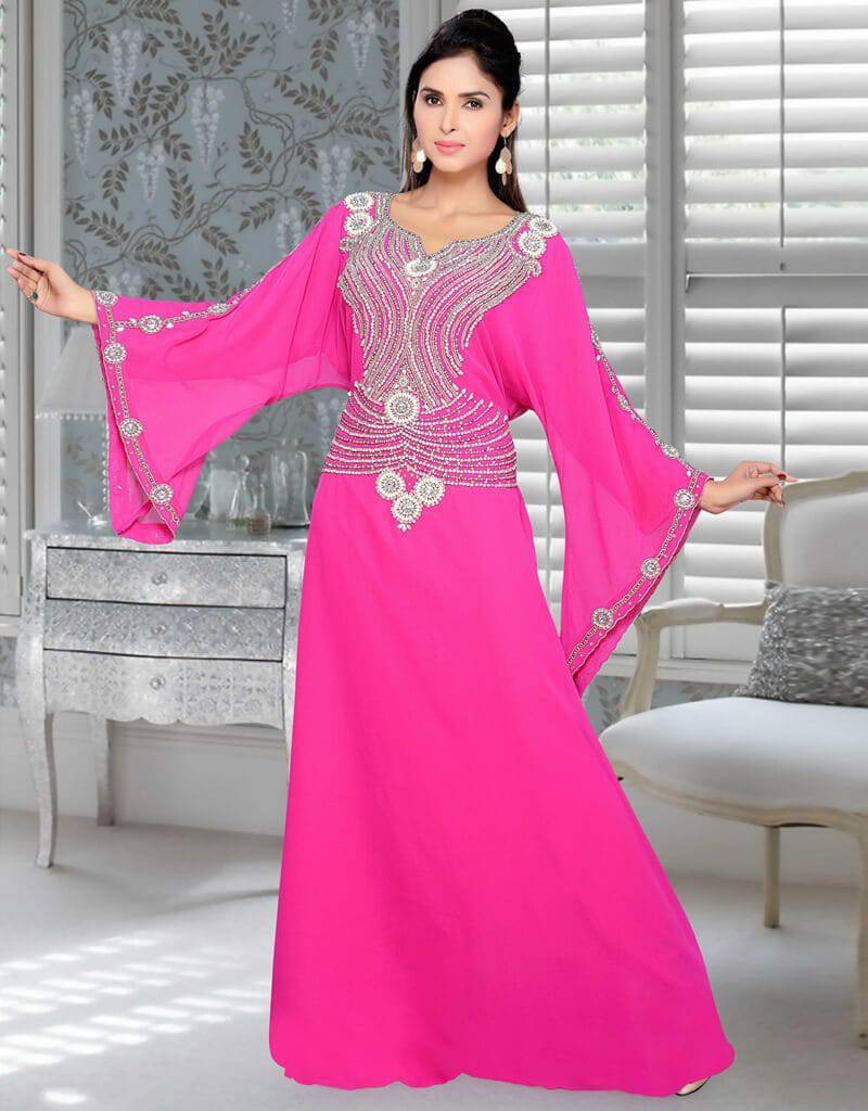 Designer Embroidered Kaftan Pink Color Pink / 2XL