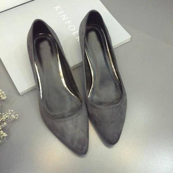 Dark grey online low heel shoes