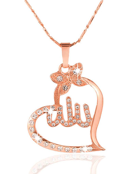 Diamond Allah Necklace - 18K Gold Natural Diamond Pendant On Fine Gold Chain  – House of K'dor