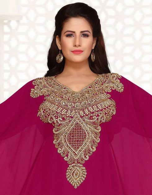Arabic A-line embroidered farasha dress White main image 1