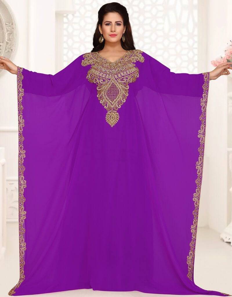 Muslim Embroidered farasha party dress