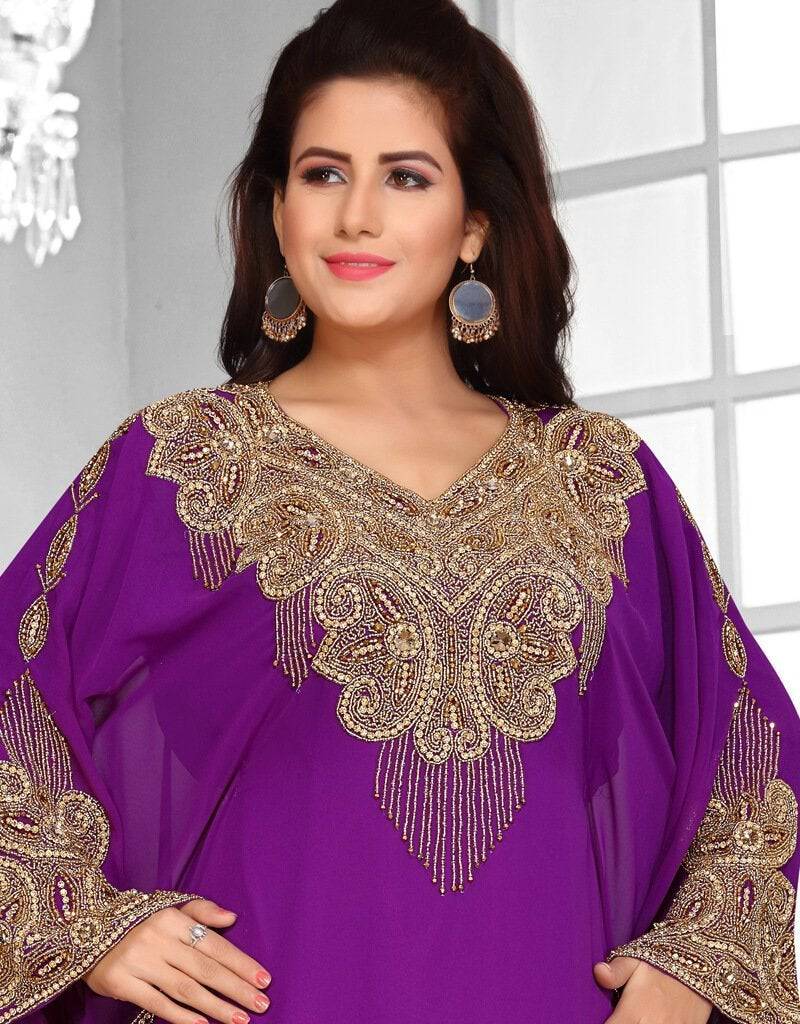 Floor length two side embroide farasha Farasha Style, Georgette Fabric ...